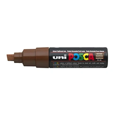 Immagine di Uni Ball M PC8K B Marcatore Posca a Tempera, Scalpello, 8 mm, Marrone