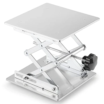 Immagine di Labasics Sollevatore Laboratorio, 300 x mm Alta Qualità In Acciaio Inox, Piattaforma di Sollevamento da Altezza Espandibile 100 a 460 mm, Peso Supportato 25 kg