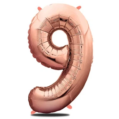 Immagine di envami® Palloncini Compleanno 9 Anni Oro Rosa 101 CM Palloncino Numero Numeri Gonfiabili Decorazioni Vola con l&#039;Elio