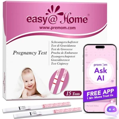 Immagine di Easy@Home 15 x Test di Gravidanza Precoce: Ultra Sensibile 10mIU/ml Pregnancy Altamente Accurato Rilevamento Rapido &amp; Risultato (15 HCG Test)