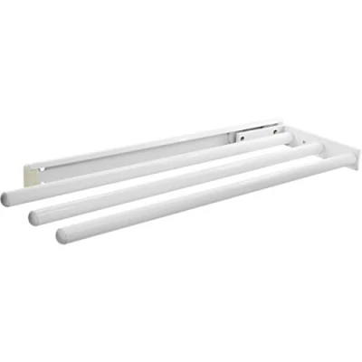 Immagine di OBF Grimme Pluto 03 0358 10 Porta Strofinacci Rivestito Bianco Estensibile 3 Bracci per Cucina ET 444 mm Alluminio, Lunghezza