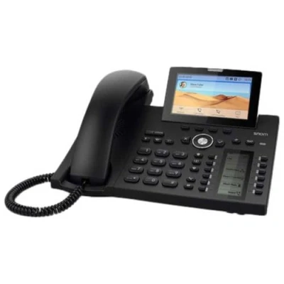 Immagine di Snom D385 Telefono VoIP (Color+SmartScreen, 12 identità SIP, sensore dell&#039;interruttore gancio, Bluetooth, USB, 48 tasti auto etichettatura (12 fisico); Nero; 00004340