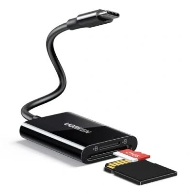 Immagine di UGREEN Lettore di Schede SD TF USB C Card Reader Tipo Adattatore Micro a Compatible con SD/Micro SDHC/Micro SDXC/TF, iPhone 16 15 Plus Pro Max MacBook Air iPad Galaxy S24, Nero