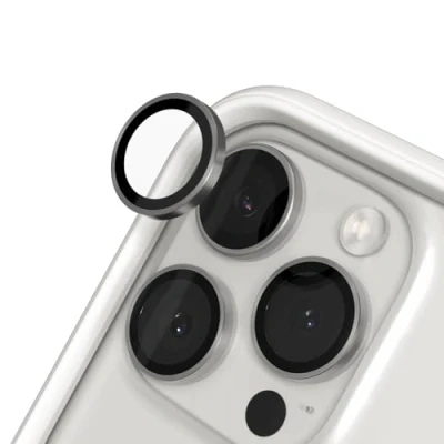 Immagine di RHINOSHIELD 9H Tempered Glass Camera Lens Protectors Compatible with[iPhone 16 Pro/16 Pro Max]Impact and Scratch Resistance,High Clarity,Explosion Proof Protection,Anti Fog Technology Natural Titanium