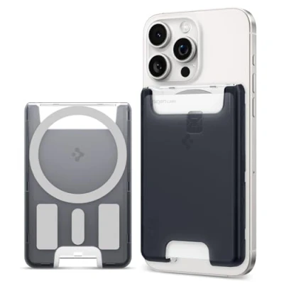 Immagine di Spigen Classic C1 MagFit Portafoglio (3 carte) MagSafe Wallet Magnetico Portacarte Compatibile con iPhone 16/15/14/13/12 Modelle, Accessori Graphite