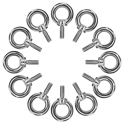 Immagine di QIMEI SHOP Bullone Occhiello M4 Golfari per Sollevamento Vite ad Anello Bulloni Filettatura Maschio in Acciaio Inossidabile 304 Esterni Casa Fissaggio 12 Pezzi