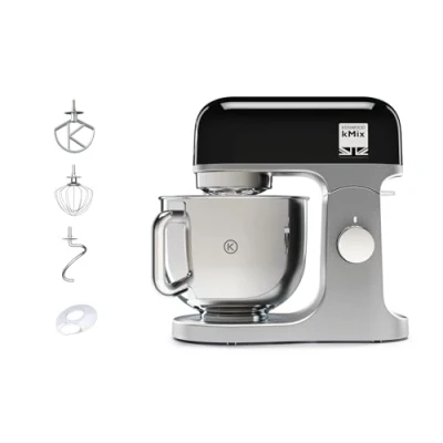 Immagine di Kenwood KMX750BK KMIX Impastatrice Planetaria con Ciotola Manico in Acciaio da 5L, 3 Ganci di Miscelazione, Personalizzabile Oltre 20 Accessori Acquistabili Separatamente, Nero
