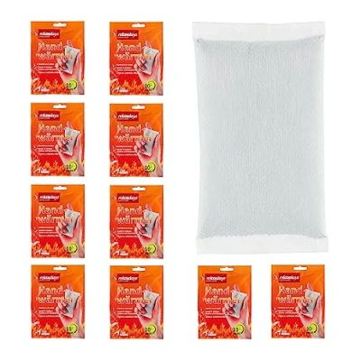 Immagine di Relaxdays Reaxdays Scaldamani Riscaldanti, Scalda Mani e Piedi, Set Paia, Calde per 10 h, USA Getta, Autoriscaldanti, Bianco