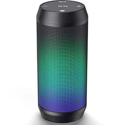 Immagine di ELEHOT Store Cassa Bluetooth Altoparlante Speaker Portatili Vero Stereo Wireless Hi Fi Bassi Potenti Luce LED Micro SD Chiamata Vivavoce Microfono Incorporato Batteria USB