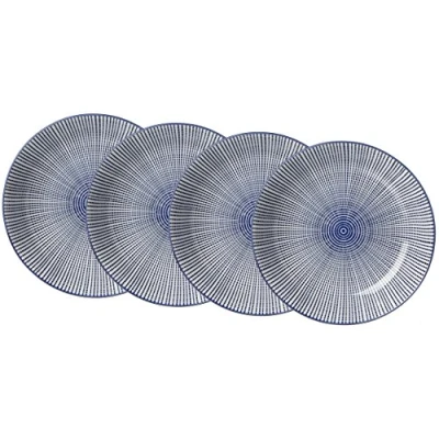 Immagine di Ritzenhoff &amp; Breker Set Piatto Fondo Royal Makoto, 4 Pezzi, 20,5 cm di Diametro, in Porcellana, Bianco e Blu