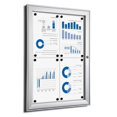 Immagine di Danieli Bacheca da Esterno Porta Menu e Avvisi A4. con Serratura Coppia di Chiavi in Dotazione. Facile Fissaggio a Parete. Superficie Acciaio Magnetica Scrivibile. (4 x A4)