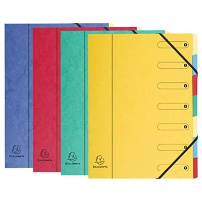 Immagine di Exacompta, Ref 5207E, Raccoglitore multiparte Harmonika, Dimensioni 24,5 x 32 cm, copertina in cartoncino premium, colori assortiti, confezione da 1