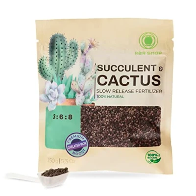 Immagine di R&amp;R SHOP Fertilizzante Biologico per Piante Grasse e Cactus, Alimento Organico Completo, a rilascio lento, perfetto Tutte le da Interno ed Esterno 150GR