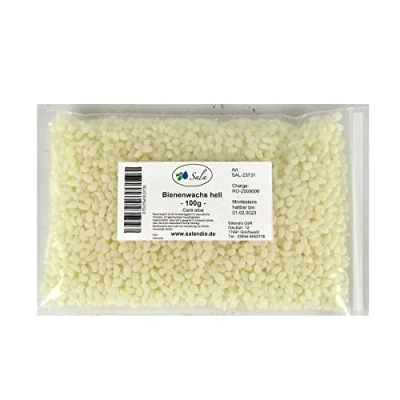 Immagine di Sala Pasta di cera d&#039;api sbiancata chiaramente, bianco, confezione da 100 g