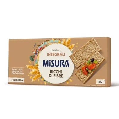Immagine di Misura Crackers Integrali Fibrextra 14% di Fibre e 100% Farina Integrale Confezione da 385 grammi