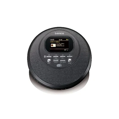Immagine di Lettore CD portatile Lenco 500 Diskman Walkman Bluetooth radio DAB+ antiurto funzione audiolibro batteria integrata nero