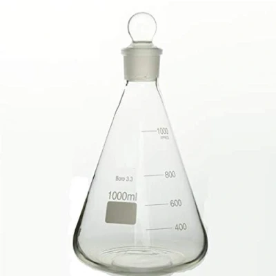 Immagine di Rocwing Borosilicato 3.3 vetro graduato conico Erlenmeyer Flask con arresto (1000ML 29/32)