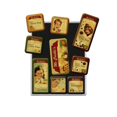 Immagine di Nostalgic Art Set di Magneti Vintage Mr. Crickle&#039;s Idea Regalo per la Cucina, Decorazione del Frigorifero, Design nostalgico, 9 Pezzi, unità