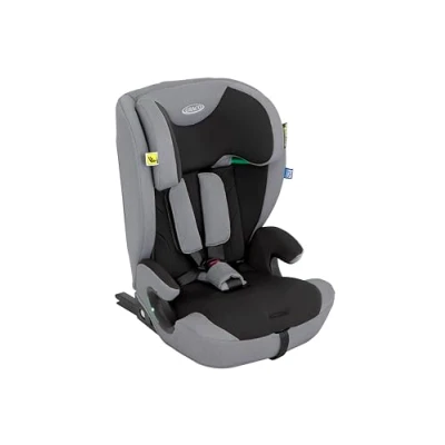 Immagine di Graco Energi™ i Size R129 Seggiolino auto 2 in 1 Rialzo con schienale ISOFIX e Top Tether, da 76 a 150cm (15 mesi fino circa 12 anni), colore Meteor