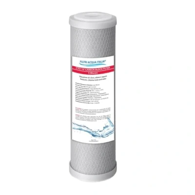 Immagine di Cartuccia Carbon Block 5 micron 10 pollici CTO per Osmosi Inversa Filtro a Carbone Attivo depuratore Acqua Filtri Italia