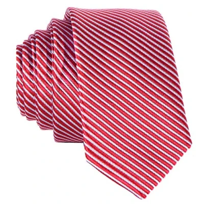 Immagine di DonDon Cravatta Uomo bianche e rosse rigata 5 cm di larghezza