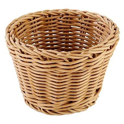 Immagine di cestino rotondo APS &quot;Profi Line&quot;, in vimini marrone chiaro, polipropilene, contenitore vimini, per il pane, alimenti, diametro Ø 13 cm, altezza 10 cm
