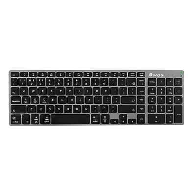 Immagine di NGS FORTUNE BT Tastiera wireless multidispositivo ricaricabile, Bluetooth 5.0, portata di 10 metri, QWERTY spagnola, nero