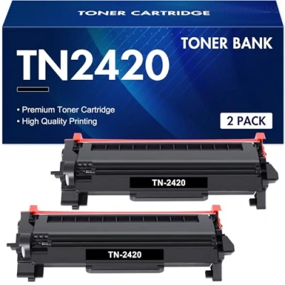 Immagine di Toner Bank TN2420 Cartuccia Compatibile per Brother MFC L2710DW L2710DN HL L2350DW DCP L2510D L2750DW L2310D L2730DW TN 2420 TN2410 (Nero, 2 Pack)