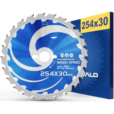 Immagine di FALKENWALD Lama per sega 254 x 30 ruvido Ideale legno Compatibile con Bosch PTS 10, GTS 10 XC circolare
