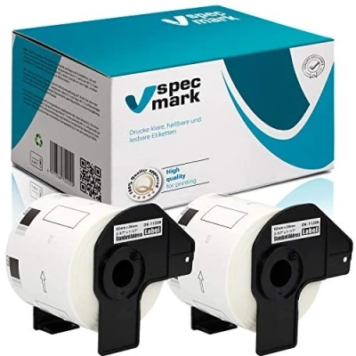 Immagine di specmark 2 rotoli di etichette singole compatibili con Brother DK 11209 62 mm x 29 800 per tutte le stampanti QL 570 700