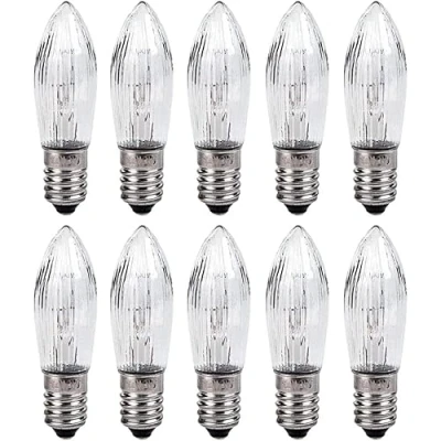 Immagine di 10Pcs 3W Lampadelle di Vetro A Luce Calda Candele Affusolate E10 Bulbi Sostituzione per Luci Arch 8V 12V 14V 16V 23V 34v 48V 55V,3w