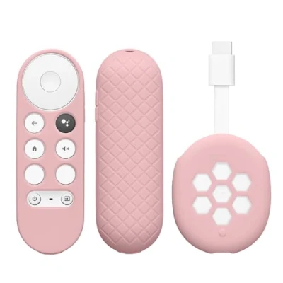 Immagine di kwmobile 2x Custodia Silicone Compatibile con Google Chromecast 2020 4K (not for New Generation) Cover Protettiva Salva Telecomando TV Antiscivolo Softcover rosa antico