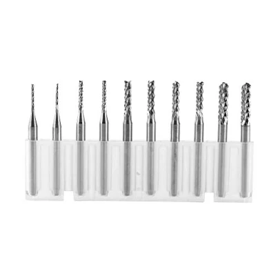 Immagine di 10 pz carburo di tungsteno fresa a spirale cnc frese rotative impostare incisioni bit cutting edge1.0,1.5.2.0.2.5.3.0mm