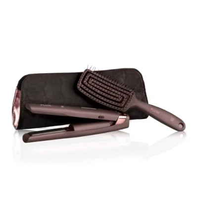 Immagine di Kit da viaggio piastra per capelli e spazzola Plum and Go