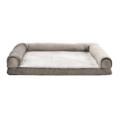 Immagine di Amazon Basics Cuccia per cani e altri animali domestici, in stile divano, salotto, schiuma, sfoderabile, Marrone, 112 x 89 20 cm (L W H)