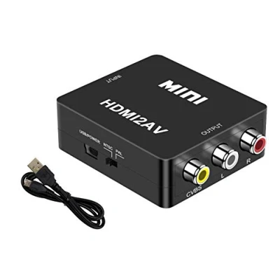 Immagine di HDMI a RCA Composito AV CVBS Video Audio Convertitore Adattatore Supporto HDTV, 1080P per PC/Xbox/PS4/PS3/TV/VHS/DVD/Blu Ray, con cavo USB