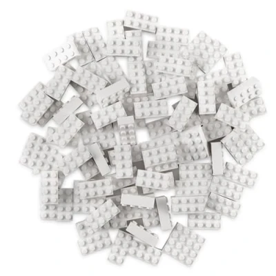 Immagine di Strictly Briks set mattoncini classici 100% compatibile con tutte le principali marche bianco 96 pezzi 2x4
