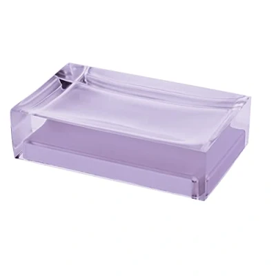 Immagine di Gedy Auckland saponetta, Misure e Peso: 3X11X7 CM &amp; 0,15 kg, Porta Sapone Solido in Resina Trasparente di Alta qualità, Finitura Lilla, Design R&amp;S, Fatto a Mano, 2 Anni Garanzia, Unica