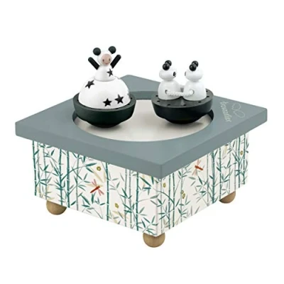 Immagine di Trousselier 95012 Carillon con Figurine Magnetiche Dancing Music Box, 13 x 10,5 cm, Multicolore (Panda )