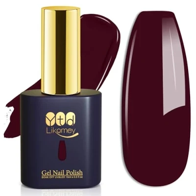 Immagine di YTD Likomey Smalto Semipermanente per Unghie in gel,15ml Rosso Borgogna UV LED Smalti Semipermanenti Bordeaux Professionale Manicure Gel,CS219