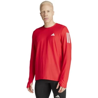 Immagine di adidas Uomo Own The Run Long Sleeve Tee, Better Scarlet, XL