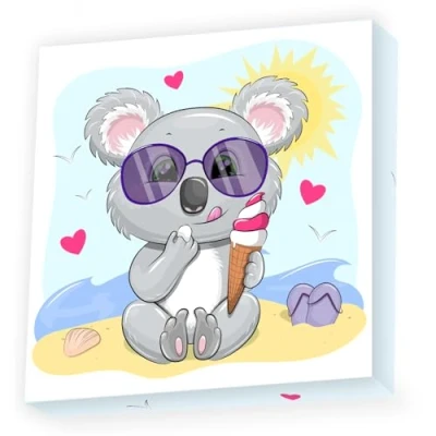 Immagine di Diamond Dotz Original 5D Box Koala Cream Creative 1.739 Mosaic Tiles, Quadro di circa 22 x cm, set completo fai da te per bambini dagli 8 anni in su, grigio/giallo, cartone plastica,