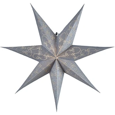 Immagine di &#039;Star 501 20, Stella di carta &quot;Decorus, a 7 punte, carta, Argento, 1.5 x 6.3 cm