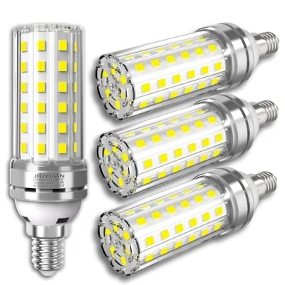 Immagine di 4 pezzi 12W E14 Lampadine LED di mais, candelabro a da Equivalenti 100W, 1450 Lumens Alta Luminosità e Risparmio Energetico Non Dimmerabile Lampadina Luce Bianco Freddo 6000K