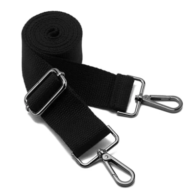 Immagine di Ampia cinghia di borse a tracolla, tracolla regolabile della borsa tela ricambio per la del crossbody (nero nero)