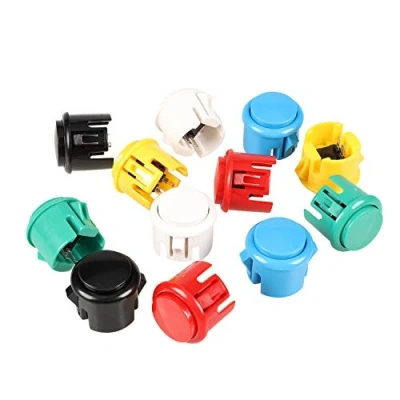 Immagine di EG STARTS 12x 30mm Interruttore a pulsante Copia Sanwa Obsf 30 Obsc Obsn Pulsanti Gioco di combattimento arcade fai da te e giochi Super Street Fighter Ogni colore 2 pezzi