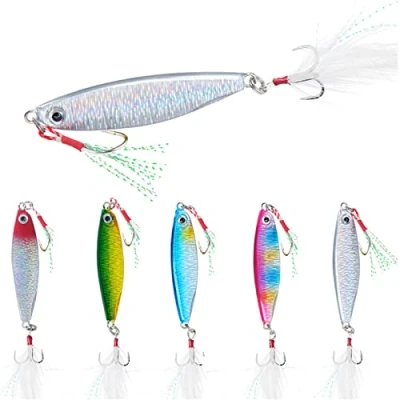 Immagine di Esche Artificialiesca Di Simulazione Esca Artificiali 3D Set Da Pesca In Acqua Salata d&#039;Acqua Dolce Spinning Mare Per Alla Trota, Spigola, Persico, Luccio, 5 Pezzi