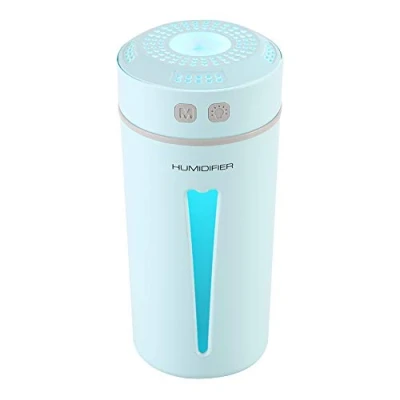 Immagine di Diffusore ultrasonico della foschia fresca dell&#039;umidificatore portatile di USB mini con luce principale per l&#039;ufficio viaggio da tavolino dell&#039;ufficio dell&#039;automobile Yoga(Blue)