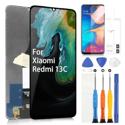 Immagine di LCD Schermo per Xiaomi Redmi 13C Display 23100RN82L 23106RN0DA 23108RN04Y Digitizer Touch Screen Assembly con Riparazione Kit (6.74&quot;,Nero)