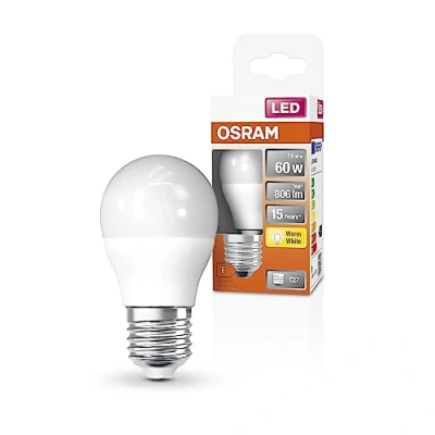 Immagine di OSRAM Lampada LED Classic P60 Star per base E27, forma a goccia, fr, 806 lm, bianco caldo, 2700k, sostituzione lampadine da 60w venzionali, non dimmerabile, pacchetto 6 pacchetti